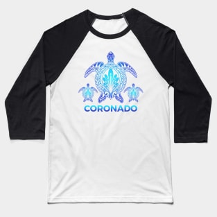 Vintage Coronado California Ocean Blue Sea Turtle Souvenirs Baseball T-Shirt